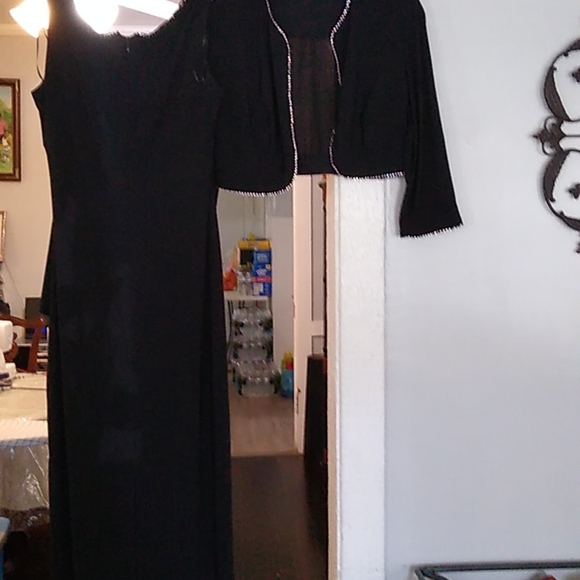 Black evening dress/rhinestone - Picture 2 of 2